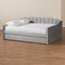 Baxton Studio Lennon Modern and Contemporary Grey Velvet Fabric Full Size Daybed with Trundle 186-11470-Zoro - alternate 8